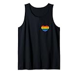t-shirt vintage con cuore gay pride angosciato (camicia bandiera gay) canotta