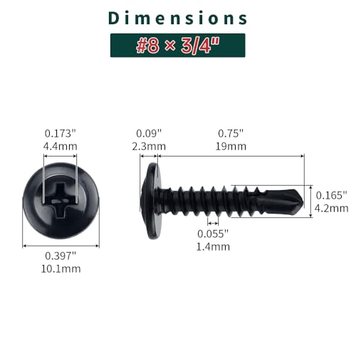 #8 x 3/4 pulg Tornillos Autoperforantes 100 pcs miniatura 2