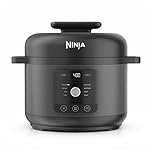 Ninja HyperHeat 9-in-1 Pressure Cooker, Slow Cooker and Rice Cooker, Includes Steam Rack and Removeable Dishwasher Safe 6L Cooking Pot, Make Yoghurt, Rice and more, Black PC201UK