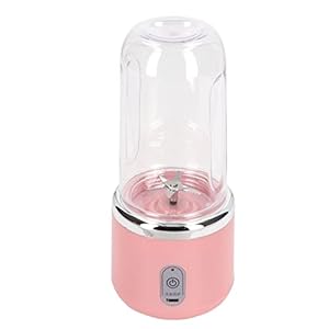 Draagbare Blender, 300ml Capaciteit Mini Blender 6 Messen 22000rpm Food Grade voor Koffie (Roze, 6 mesjes, deksel)