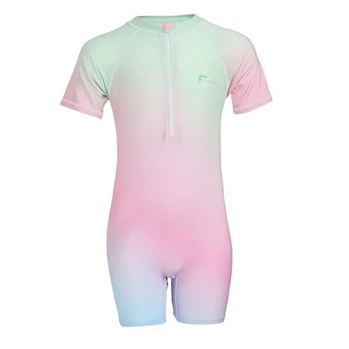 Image of FABSPORTS Kids Swimsuit Set Printed One-Piece Swimwear for Boys & Girls, Half Sleeve Bathing Suit, Comfortable Swimming Costume for Children, 2-12 Years