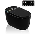 Hawkrown Black Smart Toilet with Bidet Built in, ADA Comfort Height and Heat Seat, Built in Tank with Boost Pump Flush, Auto Open/Close Lid, Foot Sensor Operation, Instant Warm Water and Dry