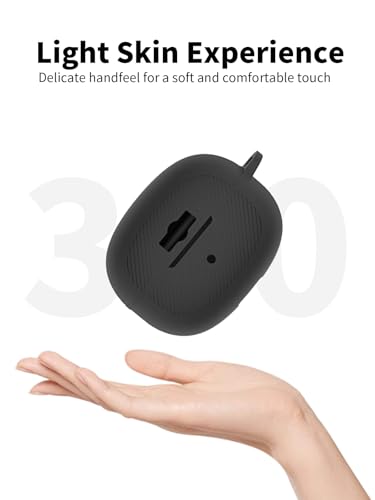 Siliconen beschermhoes voor SHOKZ Open Dots ONE oordopjes, milieuvriendelijke Bluetooth-oortelefoonhoes met nauwkeurige gat-positionering - stoot- en krasbestendig, aangename touch, zwart - Afbeelding 3