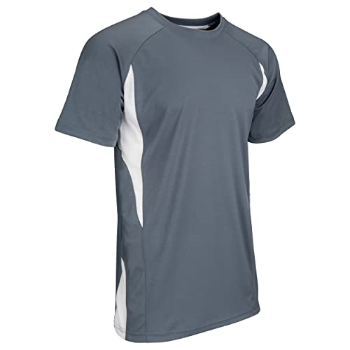 Champro Standard Top Spin Lightweight Men's Baseball Jersey, Graphite, White, Large