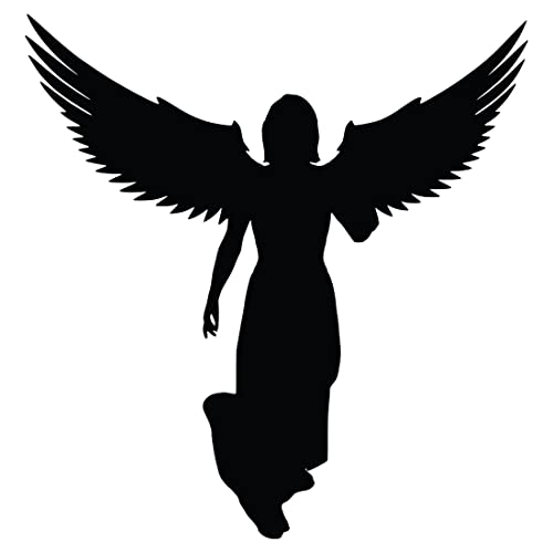 Image of Angel With Wings (Black) (Set Of 2) Premium Waterproof Vinyl Decal Stickers For Laptop Phone Accessory Helmet Car Window Bumper Mug Tuber Cup Door Wall Decoration