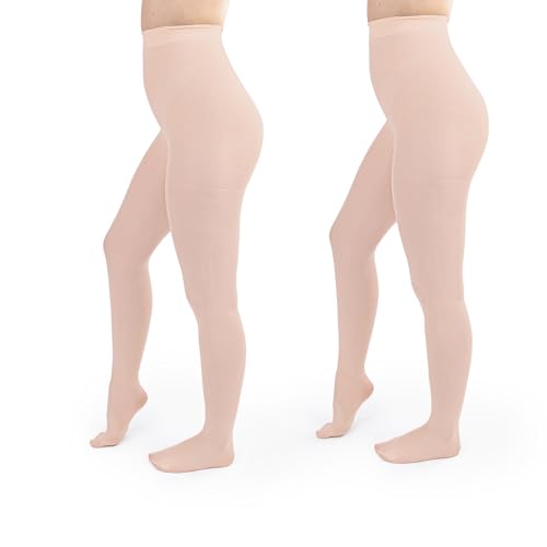 Image of Silky Toes Women's 60D Soft Opaque Tights 1 or 2 Pairs -Black White And Colored Stockings for Women (Ballet Pink, A)