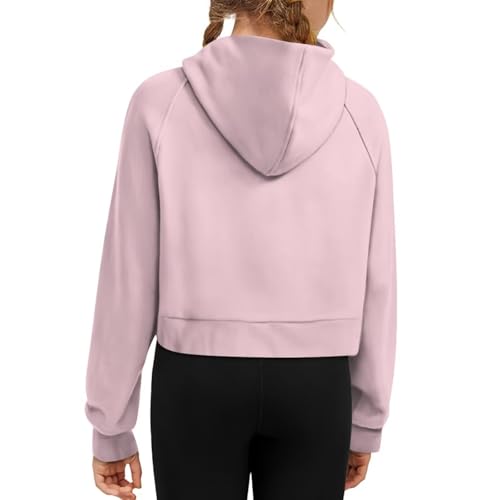 Girls Hoodies Long Sleeve Pullover Sweatshirts Tops Half Zipper Hoodies with Pockets Casual School Holiday Clothes2