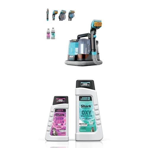 Image of Shark PX251 StainStriker HairPro Pet, Portable Spot, Stain, & Odor Eliminator, Accessories and Cleaning Solutions + StainStriker Pet Bundle (32oz OXY Multiplier formula & 16oz Deep Clean Pet formula)