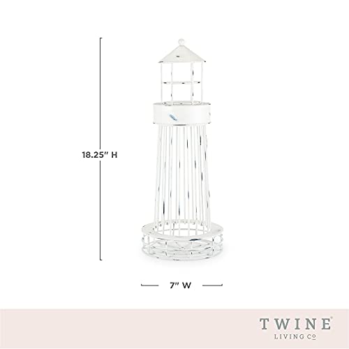 Twine Lighthouse Wine Cork Holder, Wine Corks Storage, Wine Cork Collector, Farmhouse Kitchen Decor, Wine Bar Decor, Wine Accessories, Set of 1, White