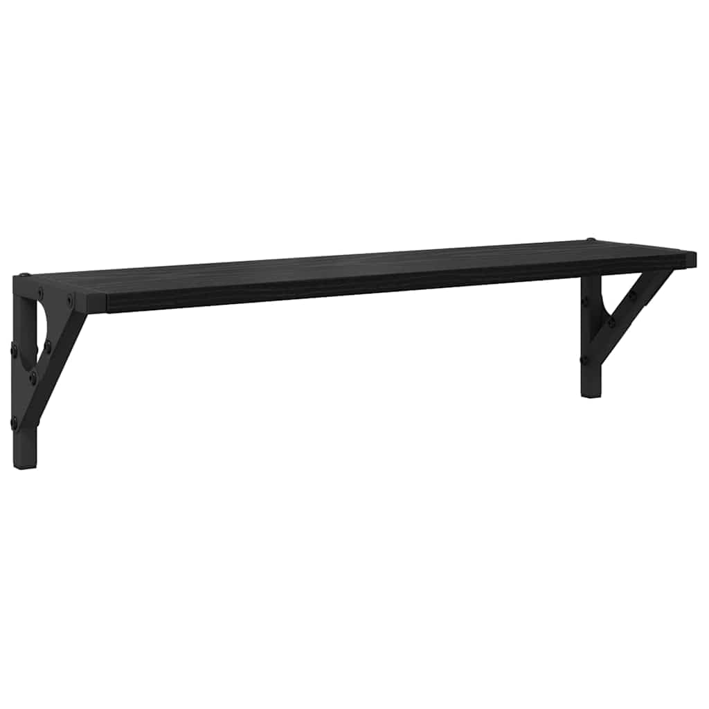Juego de 2 estanterías de pared con marco de metal, color roble negro, 60 x 15 x 15,5 cm, ideal para salón y oficina en casa