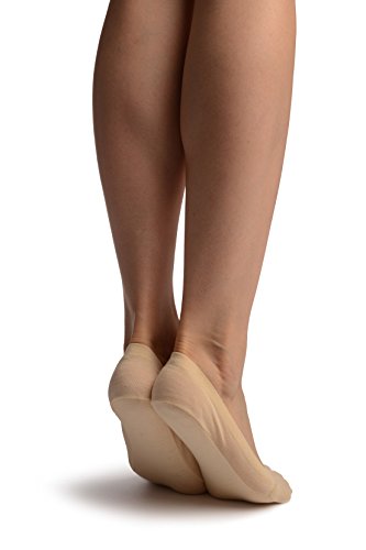 LissKiss Beige All Over Cotton With Silicon Heel Footies - Footsies Socks2
