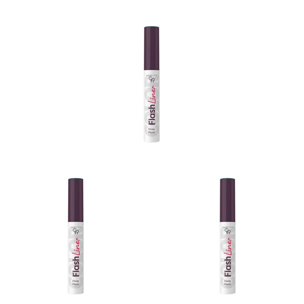 Golden Rose Flash Liner Colored Eyeliner - 109 Deep Plum - Renkli Likit Eyeliner (3 paketi)