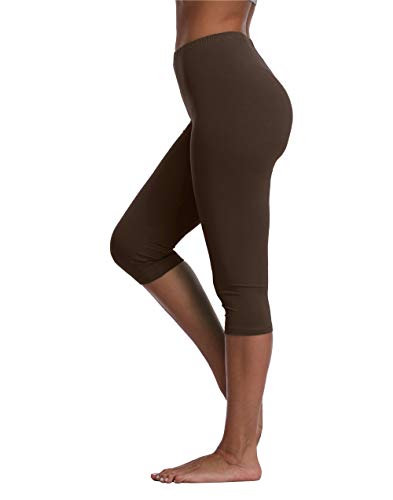 Image of Kotii Women's Lightweight Soft Capri Leggings Crop Leggings 3 /4 Stretch Yoga Pants