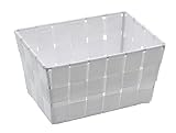 De polipropileno (trenzado) Wenko Cesto de baño Adria mini largo blanco - cesta para el baño, Polipropileno, 19 x 9 x 14 cm, Blanco