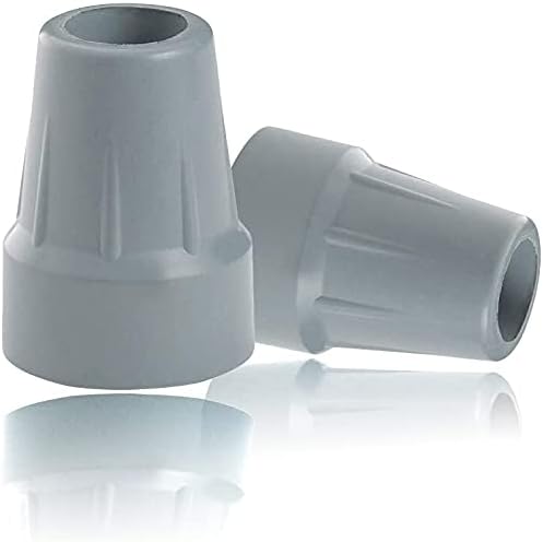 QingTD Medical Crutch Tips, Gray, 7/8 Inch (2)