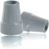 QingTD Medical Crutch Tips, Gray, 7/8 Inch (2)