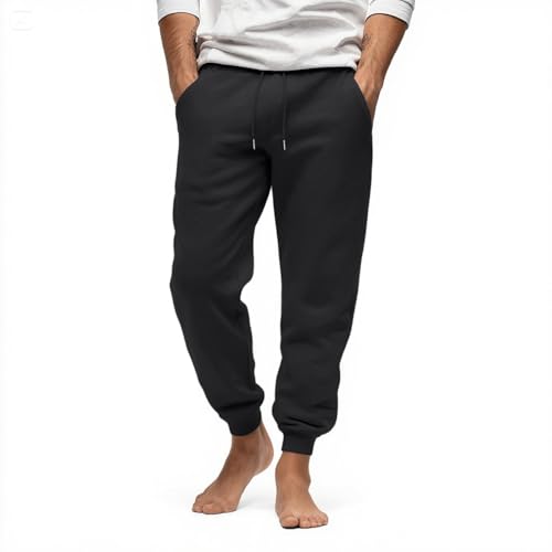 Fleece Sweatpants Men Big and Tall Elastic Waist Joggers with Pockets Fall Winter Warm Jogger Sweatpants Lounge Pants3