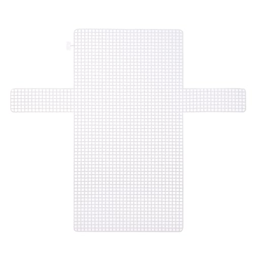 Image of MECCANIXITY 4Pcs Plastic Mesh Canvas Sheet 4 Count 36 cm / 14.2 inch for Crochet Bag Making Cross Blank Canvas for Embroidery Needlepoint, Bag, Knit Crochet Mesh, White