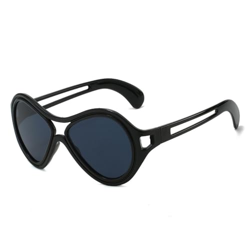 UDNDASBE - Gafas de sol para hombre de doble puente, retro, degradado, con sombras, UV400, gafas de sol huecas para mujer, Negro