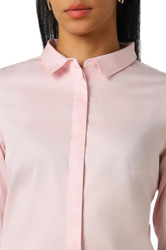 Image of Van Heusen Women's Regular Fit Solid 3 /4 Sleeve Cotton Rich Formal Shirt