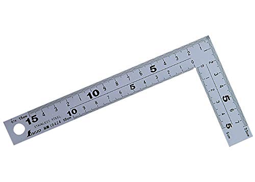 Shinwa Sokutei 10424 Curved Scale, Thick, Wide, Silver, 5.9 inches (15 cm)