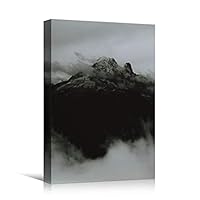Canvas Wall Art Expressive Landscape Chic Dramatic Duotone Hallway Landscape Mountain Photography - 12x18 inches