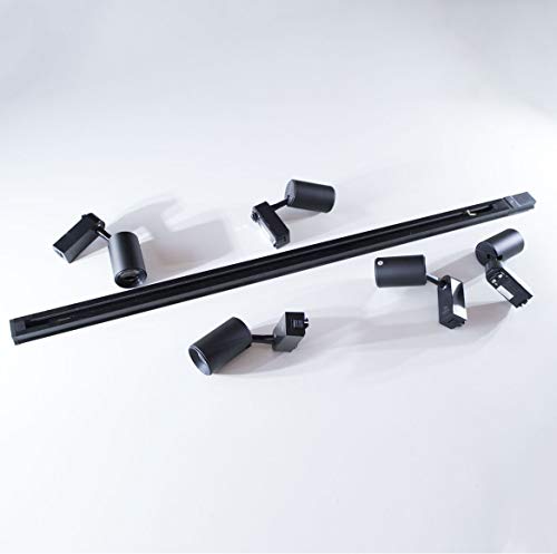 trilho eletrificado 2m + 6 spots 7w 3000k bivolt preto ST495