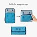 Omie OmieBox Lunch Bag - Washable, Foldable, Durable, WaterResistant Fabric with Interior Pocket and External Bottle Holder (Blue)