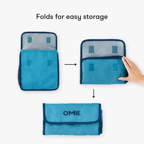 Omie OmieBox Lunch Bag - Washable, Foldable, Durable, WaterResistant Fabric with Interior Pocket and External Bottle Holder (Blue) by Omie - Image 5