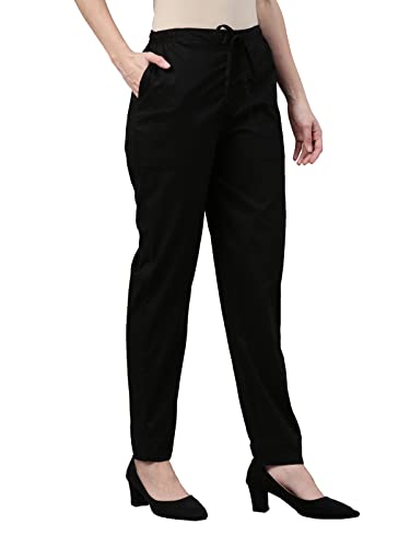 Image of GO COLORS Soft Cotton Pant Full Length for Women| Breathable, Mid Rise