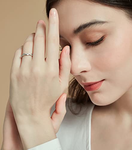 TIGRADE Women Eternity Ring Twisted Rope Cubic Zirconia Engagement Wedding Band Size 4-124