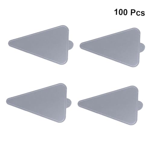 YUYUETIME 100個 銀色三角形ムースケーキ用紙製ベース 軽量再生紙ケーキディスプレイボード 使い捨てサービングトレイ