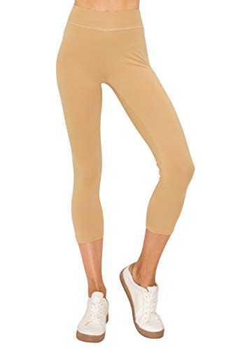 EttelLut Cotton Spandex Basic Leggings Pants-Jersey Full/Capri Regular/Plus Size
