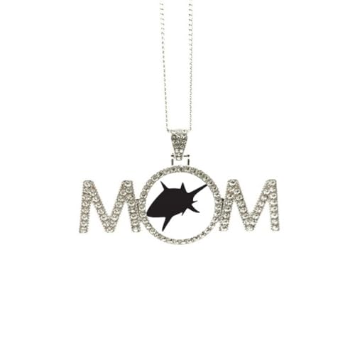Collier requin bleu océan en argent pour maman et grand-mère