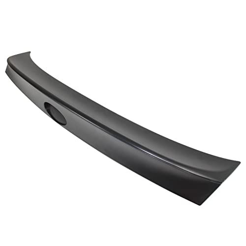 IKON MOTORSPORTS, Trunk Spoiler Compatible with 2008-2014 Subaru Impreza WRX STI 4-Door Sedan, Unpainted Black ABS Plastic W Style Rear Spoiler Wing