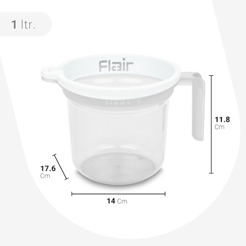 Image of FLAIR Estella Crystal Plastic Bath Mug 1 LTR - Durable, Lightweight & Stylish - Ideal for Daily Use in Bathroom & Kitchen (Clear)