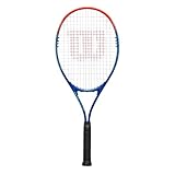 Wilson Racchetta Da Tennis Impact, Con Testa Grande e Sistema V-Matrix, Realizzata In Lega Airlite, Dotata Di Protezione e Lunghezza Estesa, Pre-Incordata, Colore: Blu/Rosso, Taglia: 3