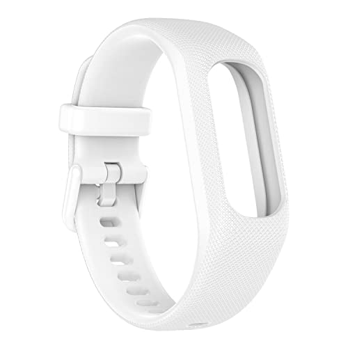 Image of Soft Silicone Bands Compatible with Garmin Vivosmart 5 Straps Replacement Wristbands with Secure Metal Watch Clasp Buckle Bracelet Band Case Cover for Women Men, 3 Pack