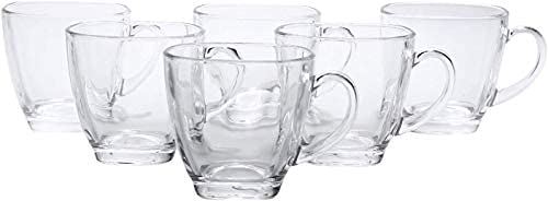 Glass Tea and Coffee Cup Set-6 Pieces, Transparent, 140 ml