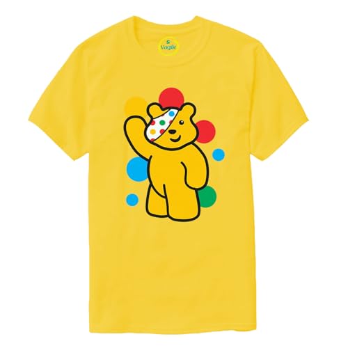 Vagile Spotty Bear Kids T Shirt Top Tee Children School in Need Day 2025 Yellow