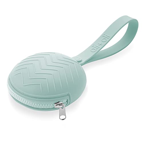 Image of Ali+Oli BPA-Free Silicone Pacifier Holder Case (1-pk) Diaper Bag Accessory Newborn Travel Baby Pacifier Pouch (Mint)