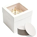CUESVAP Juego de 5 cajas para tartas (25,5 cm, rectangulares), caja de cartón...