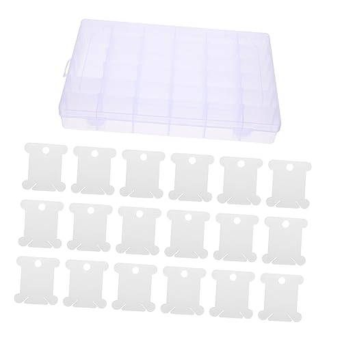 Veemoon Embroidery Supplies Kit 1 Set Thread Winder Box Cross Stitch Organizer Storage for Threads Needles Beads