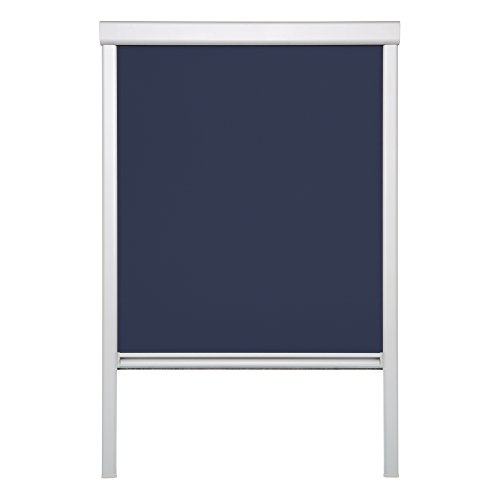 Lichtblick Estor Enrollable térmico Skylight para tragaluz, con rieles Laterales, Ajuste claraboyas Velux Azul, 38,3 x 80 cm (CK04)