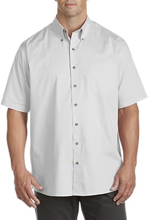 Harbor Bay by DXL Men's Big and Tall Easy-Care Solid Sport Shirt