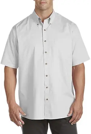Harbor Bay by DXL Men's Big and Tall Easy-Care Solid Sport Shirt