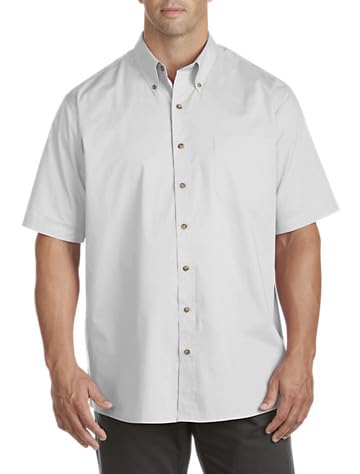 Harbor Bay by DXL Men's Big and Tall Easy-Care Solid Sport Shirt