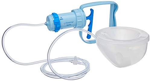 Freemie Equality Double Manual Concealable Breast Pump, Blue and Clear, 25/28mm Funnels
