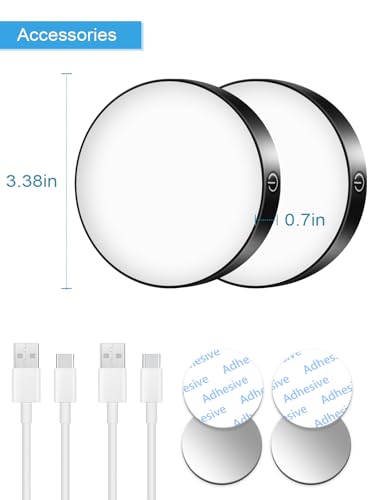 WILLED Dimmable Battery Operated Touch Lamp, 6000 K Touch Lights with Rechargeable Battery, Magnetic Sticking Usable, Cupboard Light, Kitchen Lamp (Pack of 2)