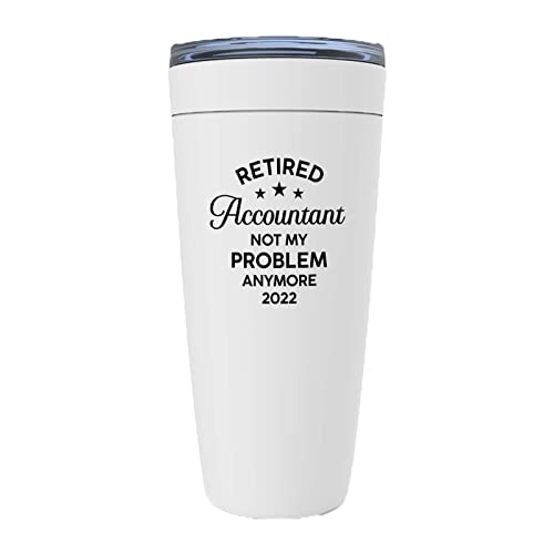 Retirement White Edition Viking Tumbler 20oz - Retired Accountant A